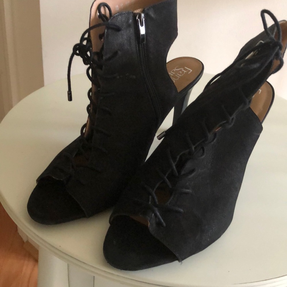 Lace up heel booties by Franco Sarto!